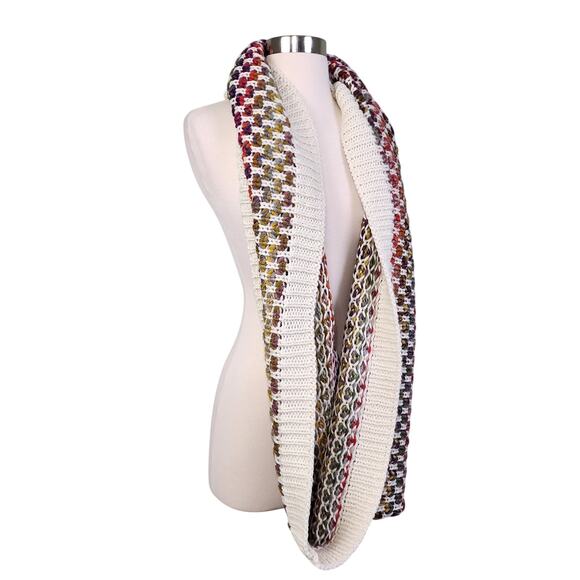 World Market Womens Rainbow Chunky Knit Infinity Scarf One Size Colorful Warm - Picture 2 of 9